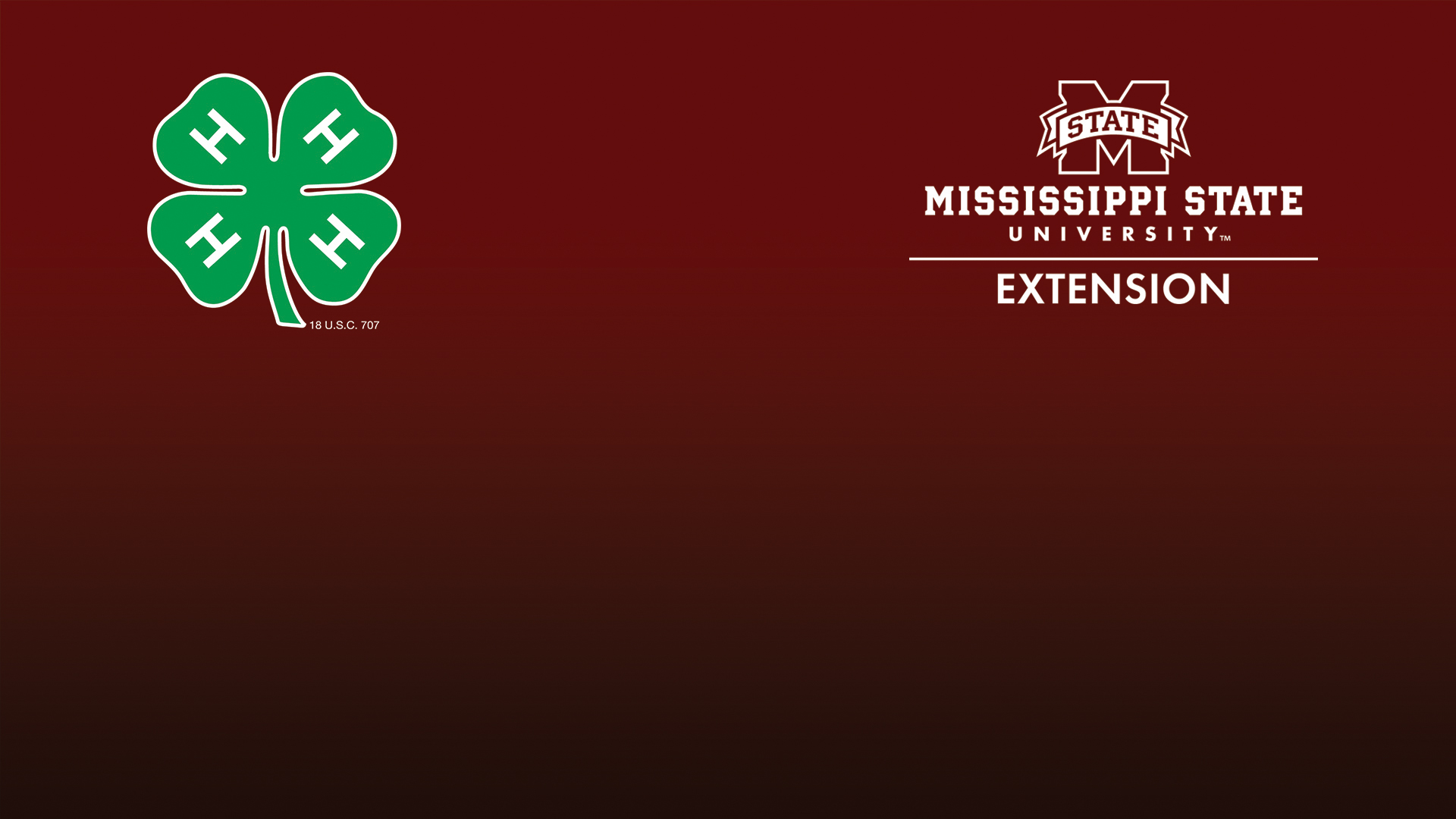 Maroon gradient background with 4-H and Extension logos.